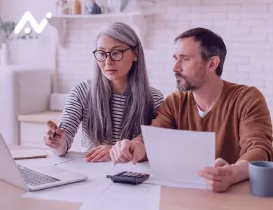 couple reviewing online loan documents