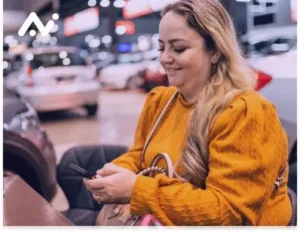 woman applying for personal loan on smartphone
